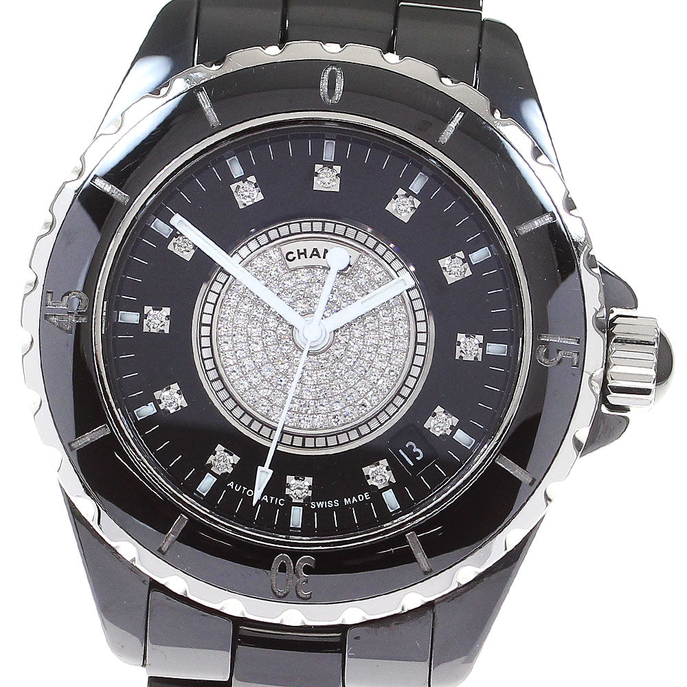 CHANEL J12 H1757 Black ceramic center diamond Automatic Men's Watch_835955