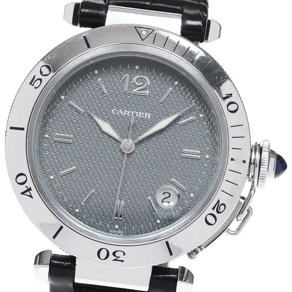 CARTIER Pasha 38mm W3101755 Date Gray Dial Automatic Men's Watch_835965