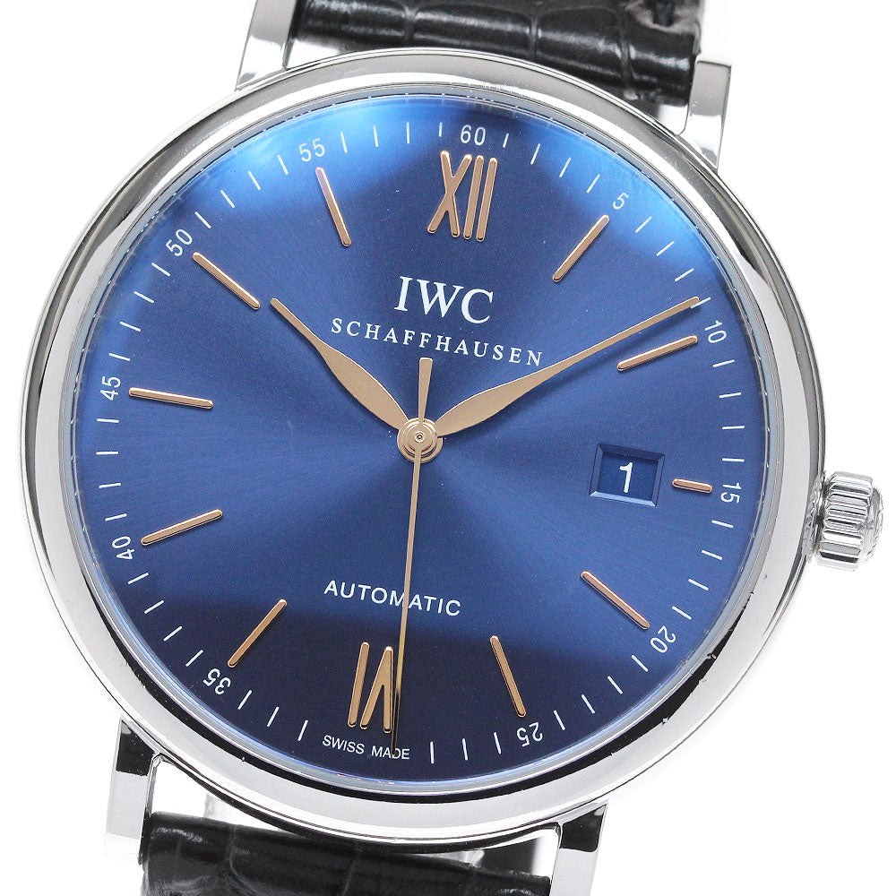 IWC SCHAFFHAUSEN Portofino IW356523 Date Navy Dial Automatic Men's Watch_835974