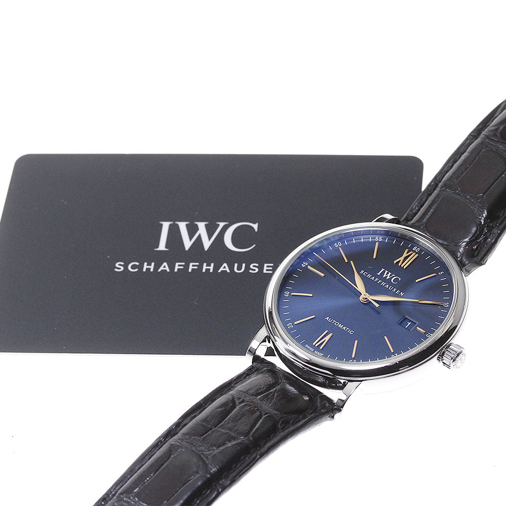 IWC SCHAFFHAUSEN Portofino IW356523 Date Navy Dial Automatic Men's Watch_835974