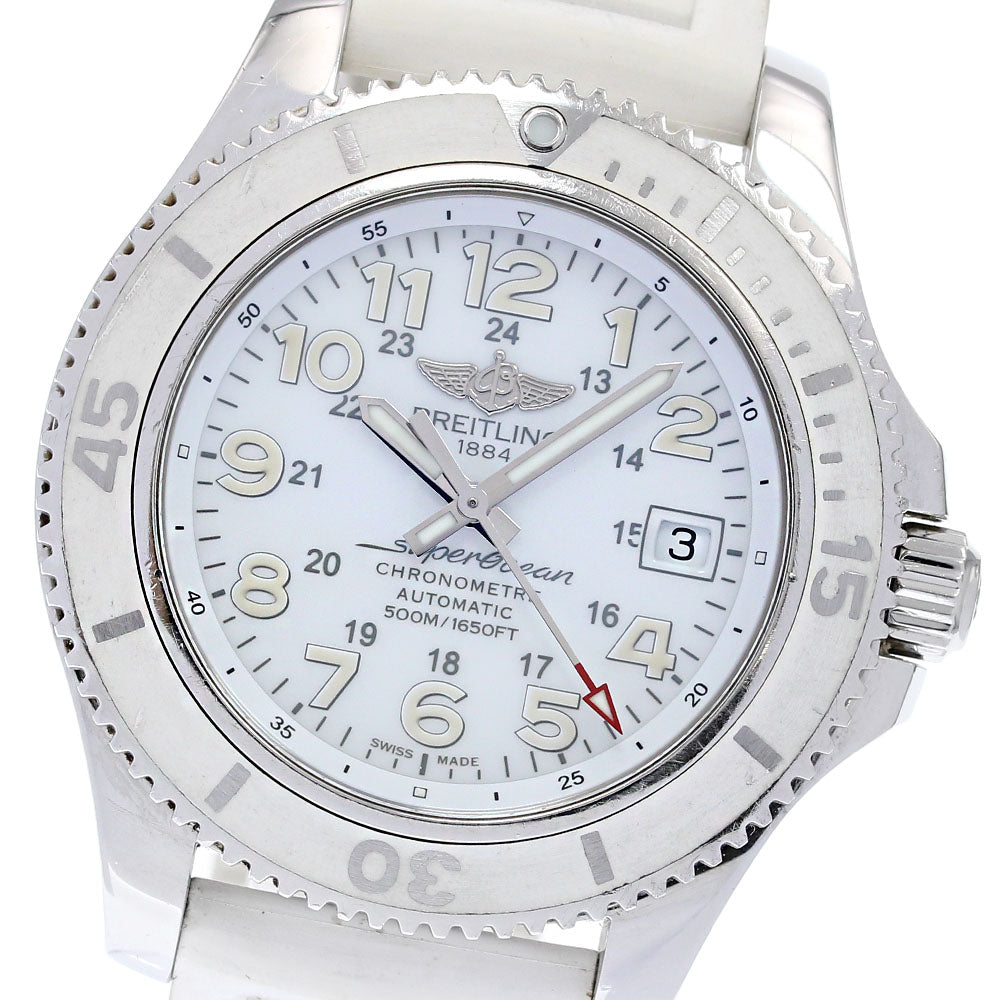 BREITLING Super Ocean II 42 A17365 Date White Dial Automatic Men's Watch_836003