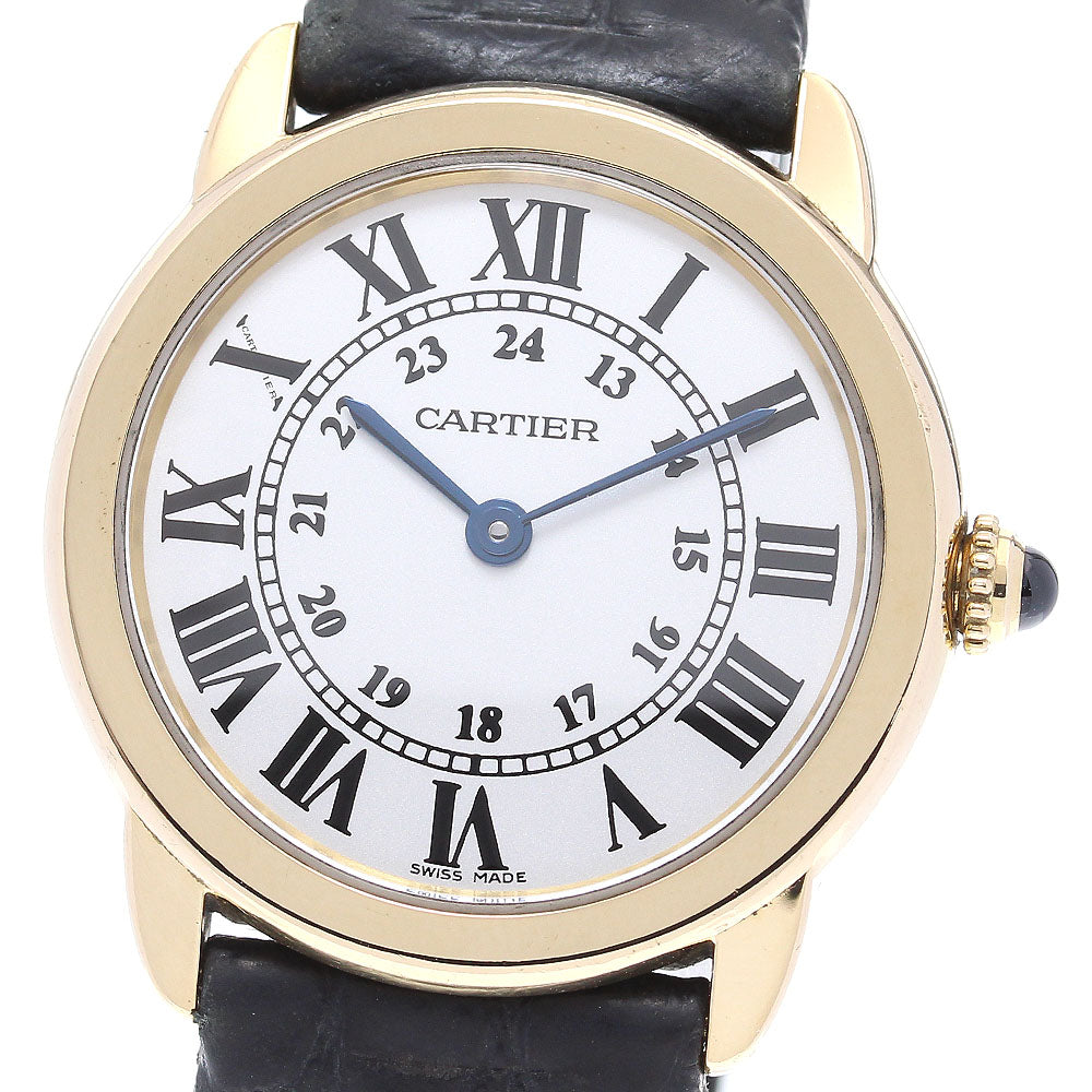 CARTIER Ronde Solo SM W6700355 K18YG2 tone Silver Dial Quartz Ladies _836017
