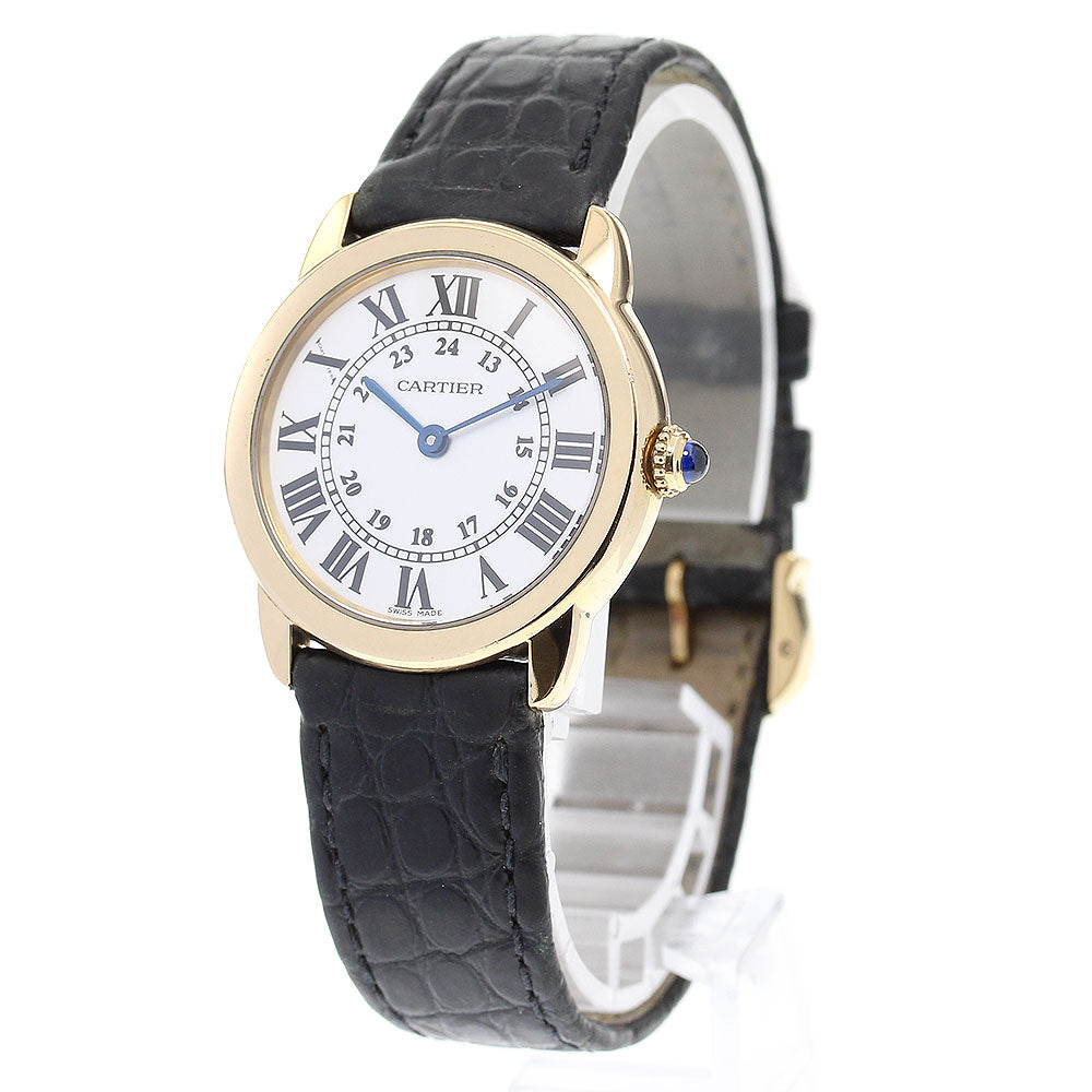 CARTIER Ronde Solo SM W6700355 K18YG2 tone Silver Dial Quartz Ladies _836017