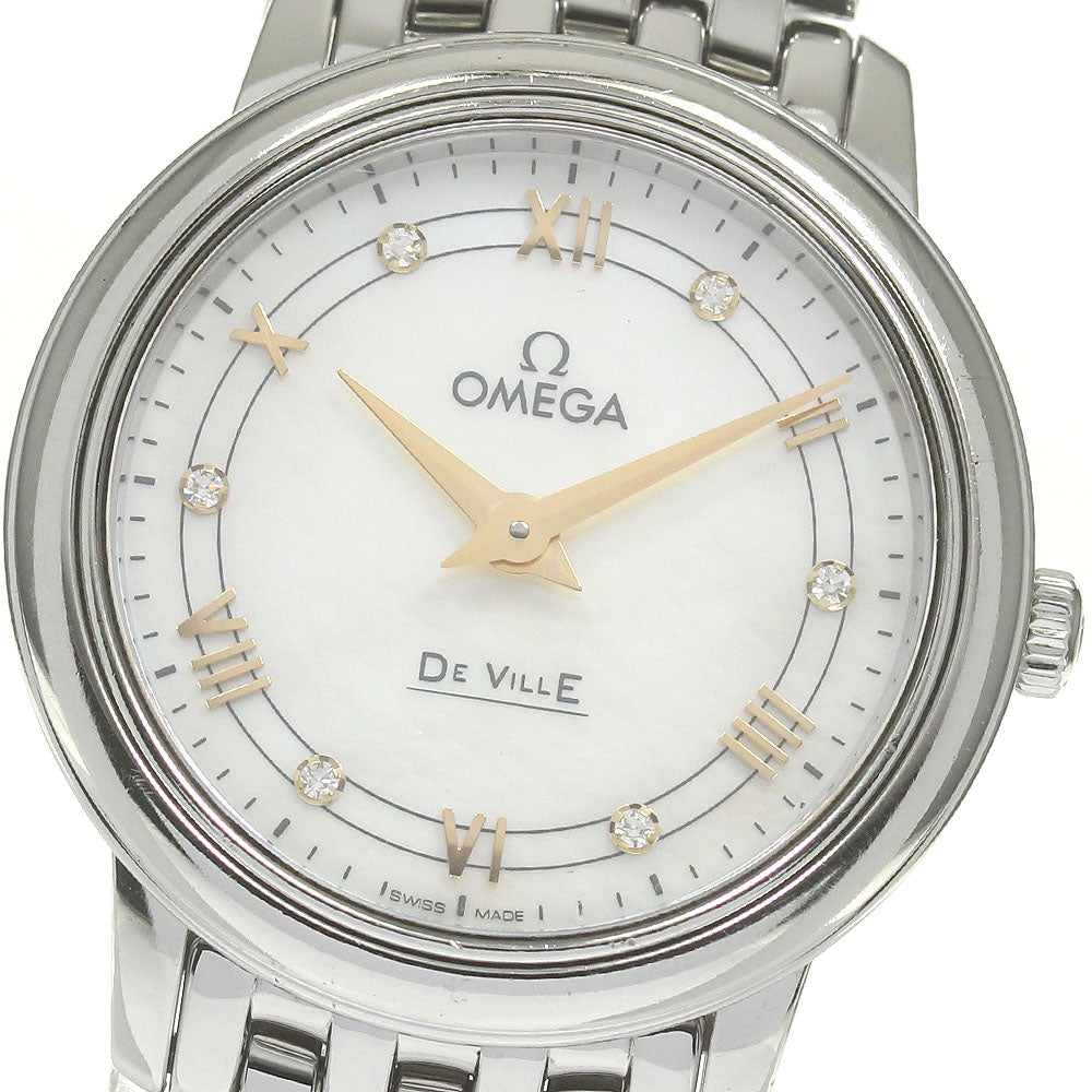 OMEGA De Ville Prestige 424.10.27.60.55.001 6P diamond White shell Dial Quartz Ladies Watch_836038