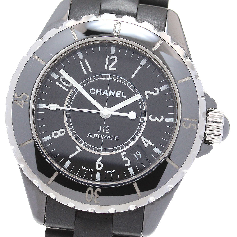 CHANEL J12 black ceramic H0684 38MM Rubber Bracelet Automatic Men's Watch_836101