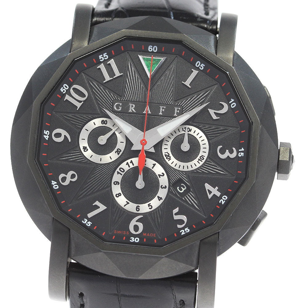 GRAFF DLC 5500HV Chronograph Triangle Emerald black Dial Automatic Men's Watch_836112