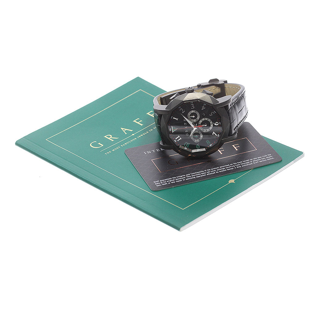 GRAFF DLC 5500HV Chronograph Triangle Emerald black Dial Automatic Men's Watch_836112