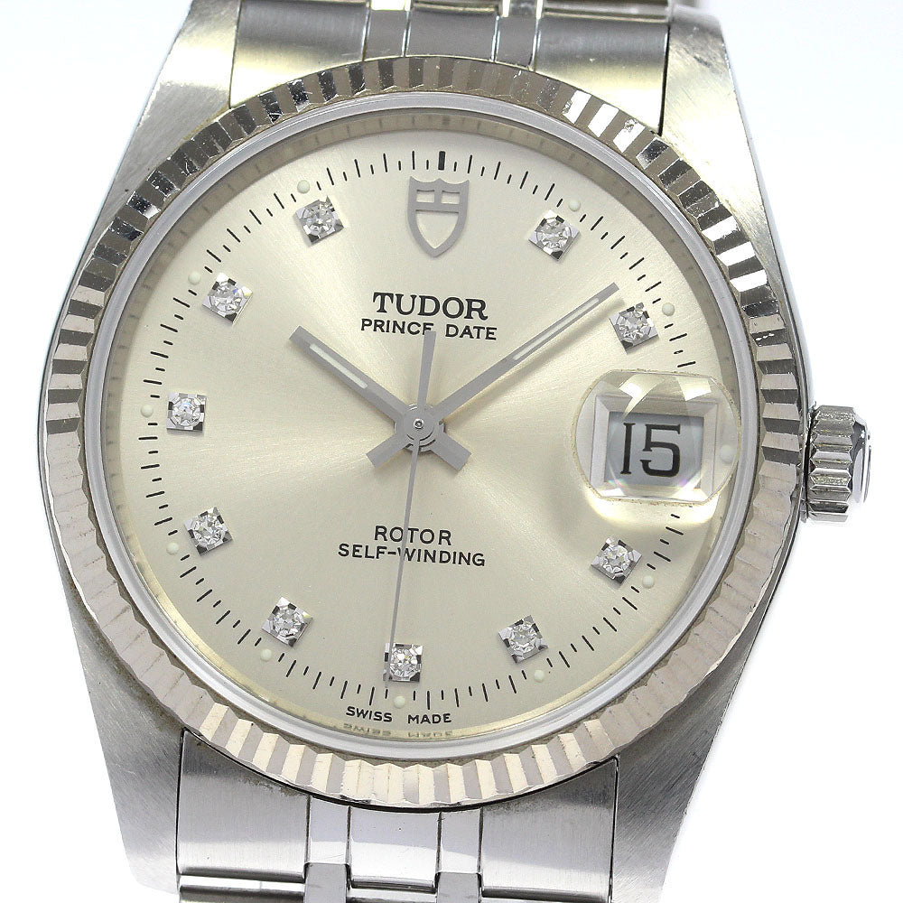 TUDOR Prince Date 74034 WG bezel cal.2824-2 10P diamond Automatic Men's_836128