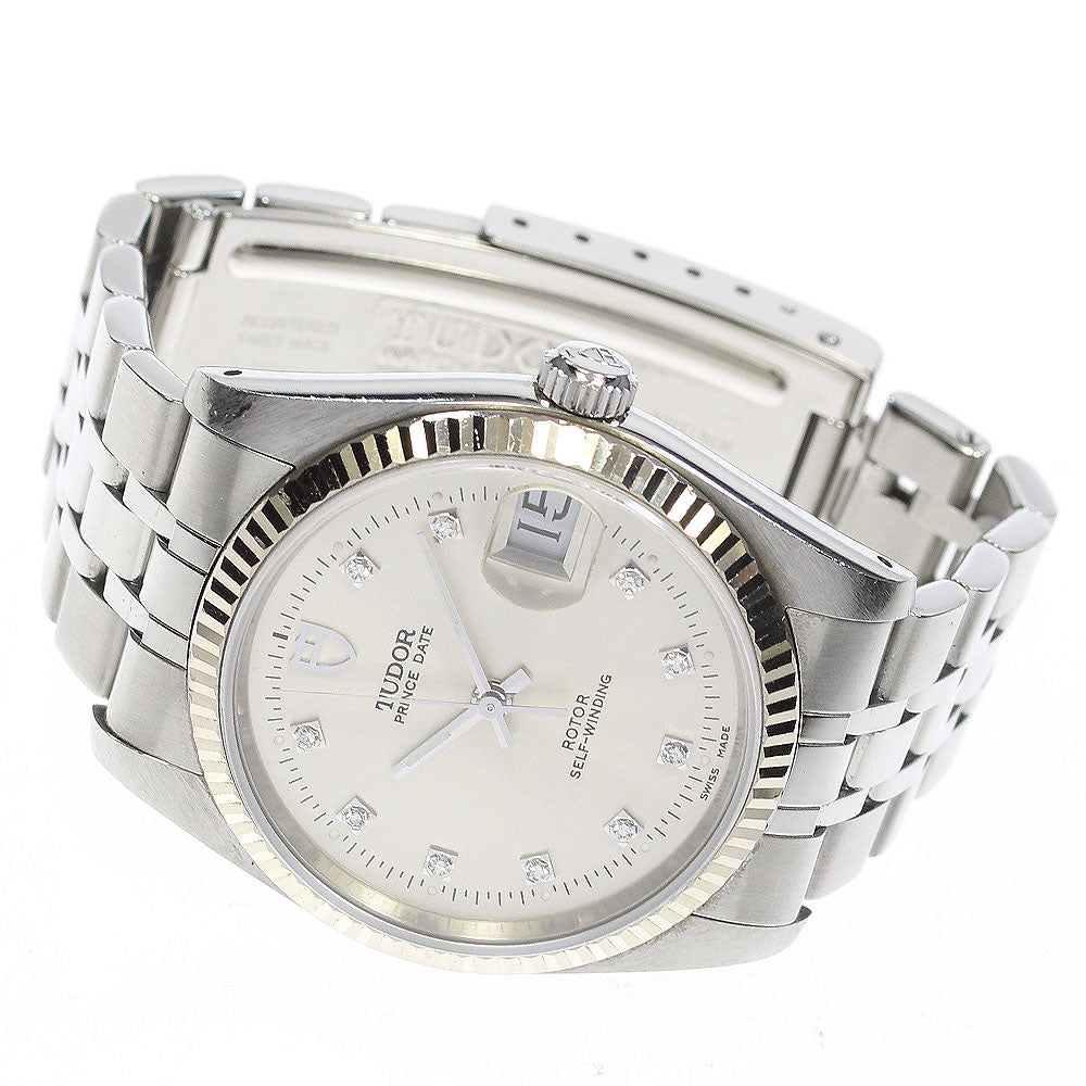TUDOR Prince Date 74034 WG bezel cal.2824-2 10P diamond Automatic Men's_836128
