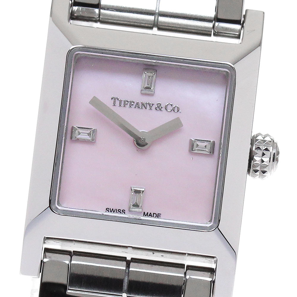 TIFFANY&Co. 1837 Makers 69345646 Square 4P Diamond Pink shell Dial Quartz Ladies Watch_836329