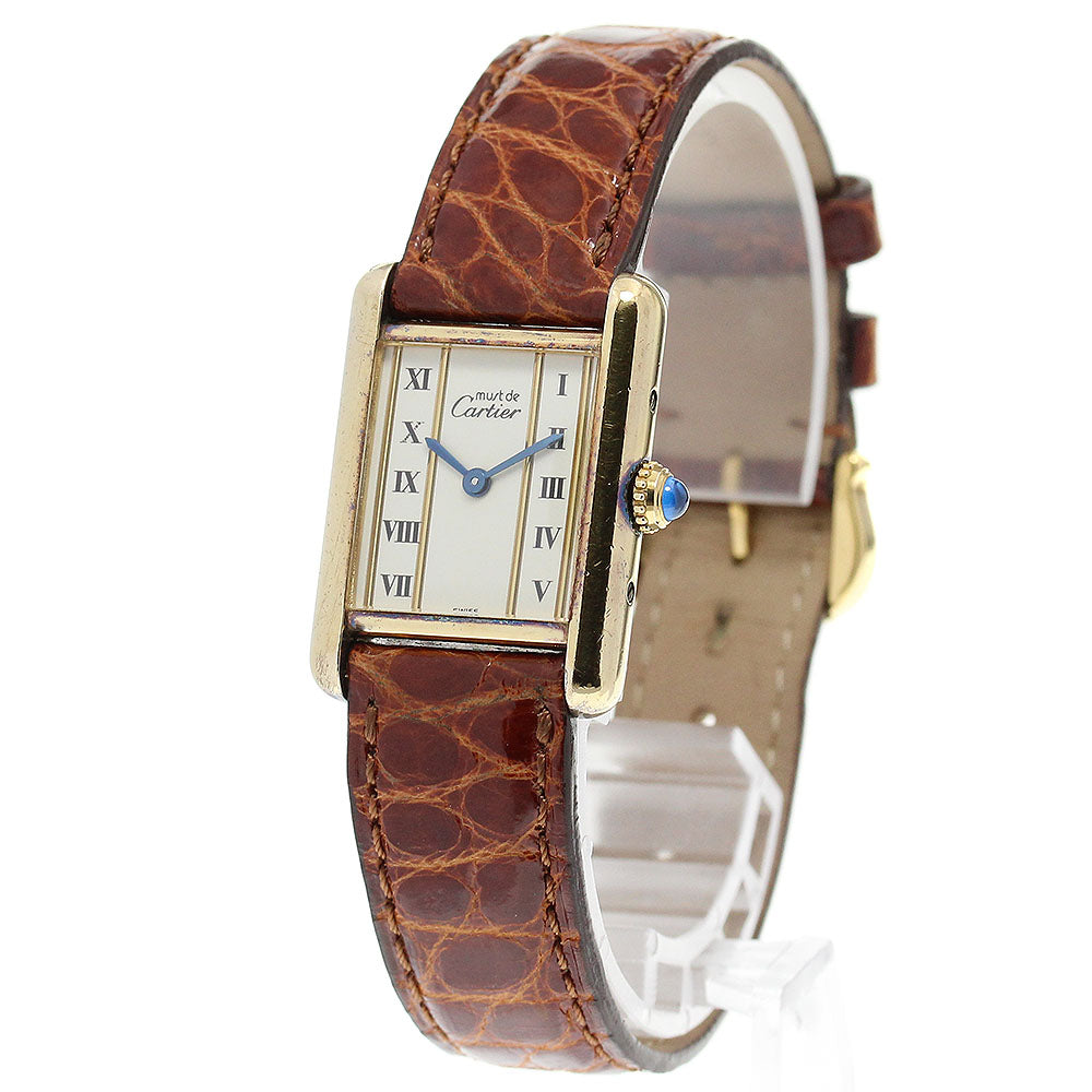 CARTIER Must tank SM W1003053 Beige Dial Quartz Ladies Watch_836859