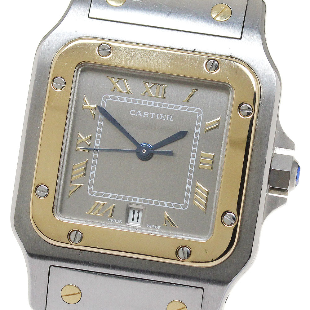 CARTIER Santos Galbe LM W20030C4 YG2 tone Date Gray Dial Quartz Men's_836880