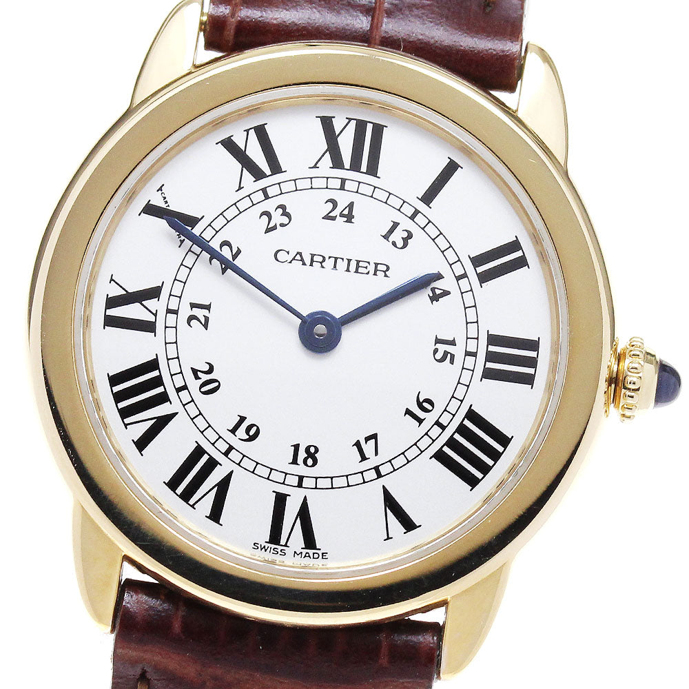CARTIER Ronde SoloSM W6700355 18K Yellow Gold Silver Dial Quartz Ladies Watch_836896