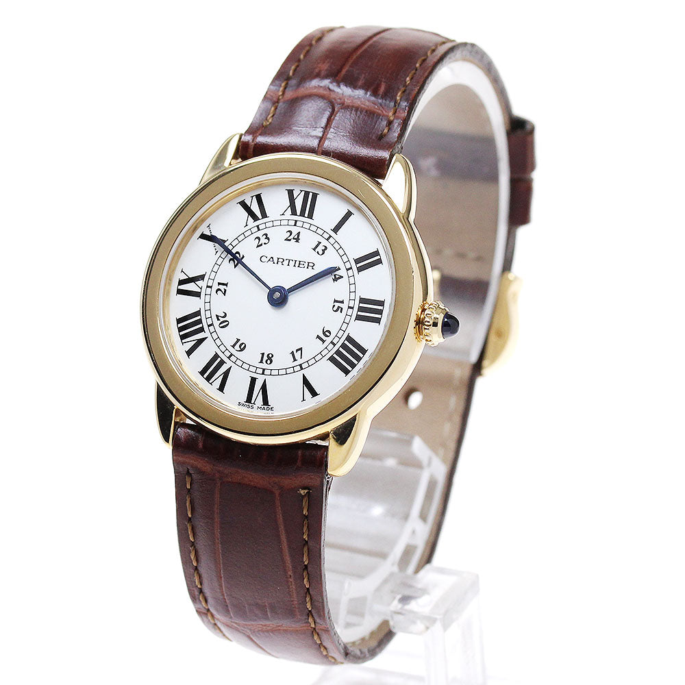 CARTIER Ronde SoloSM W6700355 18K Yellow Gold Silver Dial Quartz Ladies Watch_836896