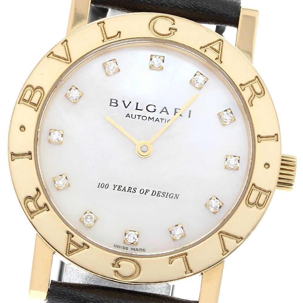 BVLGARI BVLGARIBVLGARI BB33GL K18YG 12P Diamond 100th Anniversary Model White shell Dial Automatic Men's Watch_836898