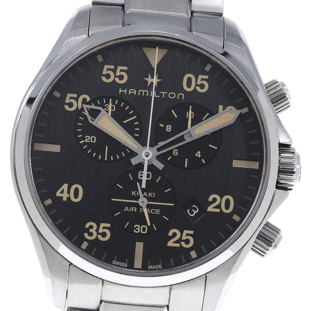 HAMILTON Khaki Aviation H767220 Chronograph Black Dial Quartz Men's Watch_836934