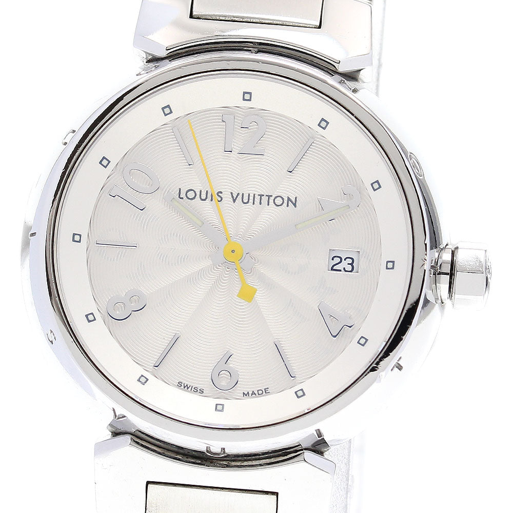 LOUIS VUITTON Tambour Q121K Date Silver Dial Quartz Ladies Watch_836985