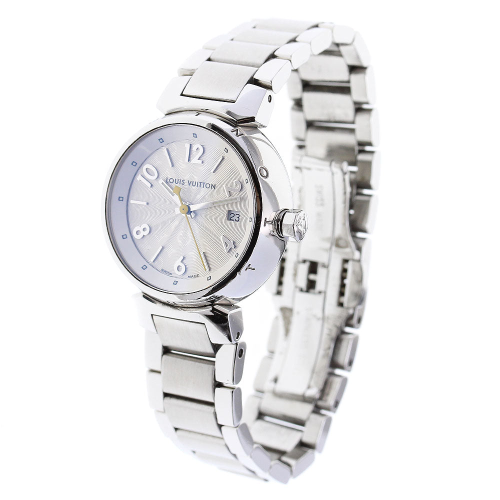 LOUIS VUITTON Tambour Q121K Date Silver Dial Quartz Ladies Watch_836985