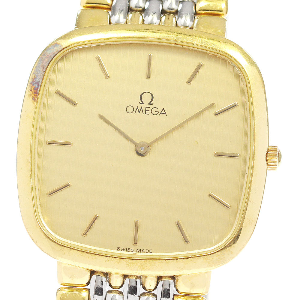 OMEGA De Ville Square gold Dial Quartz Men's Watch_837015
