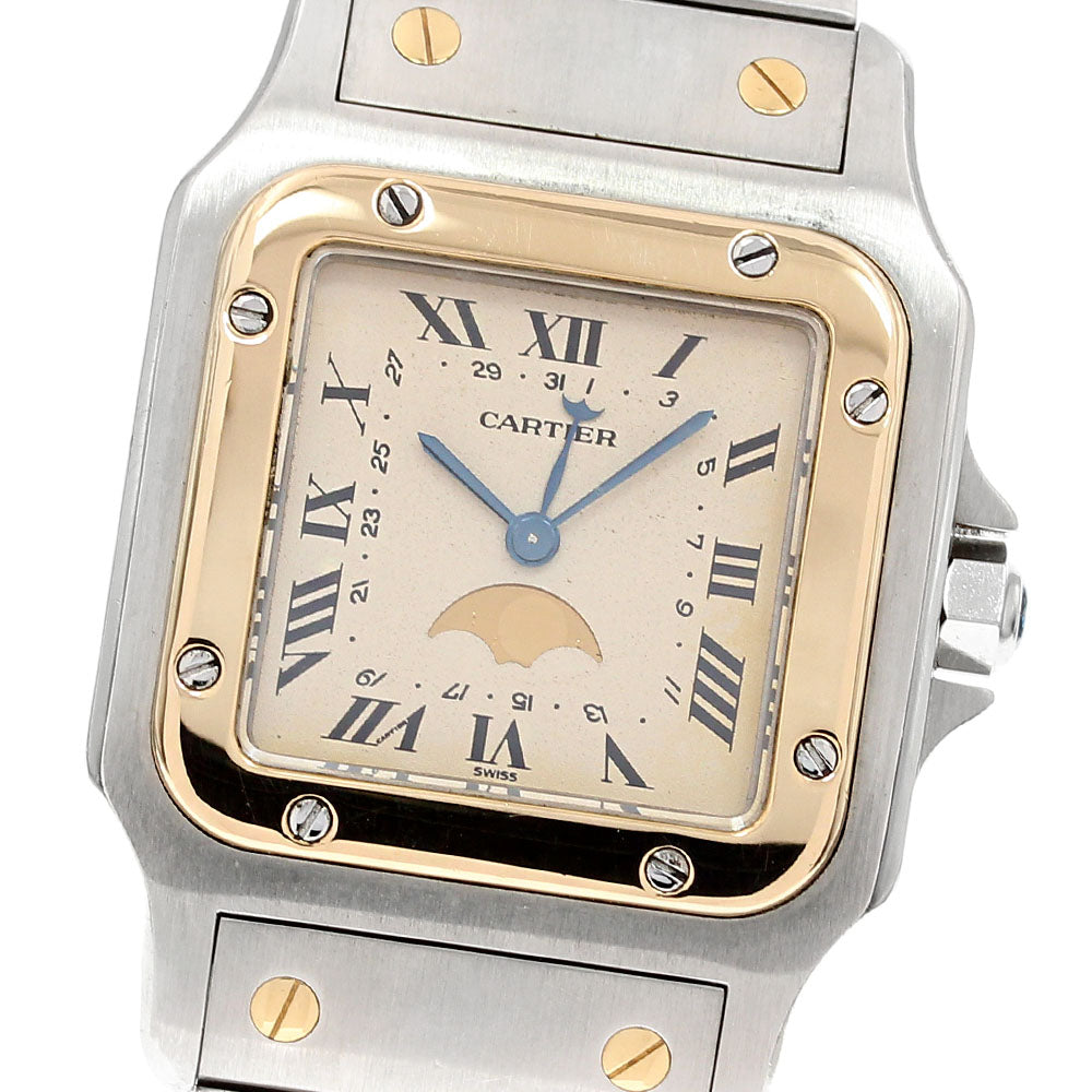 CARTIER Santos GalbeeLM W20007C4 Moon phase beige Dial Quartz Men's Watch_837032