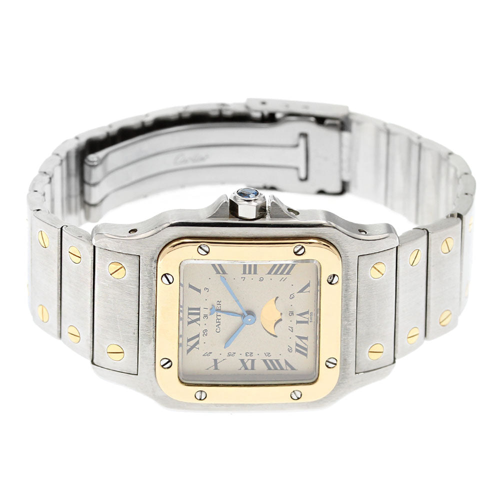 CARTIER Santos GalbeeLM W20007C4 Moon phase beige Dial Quartz Men's Watch_837032