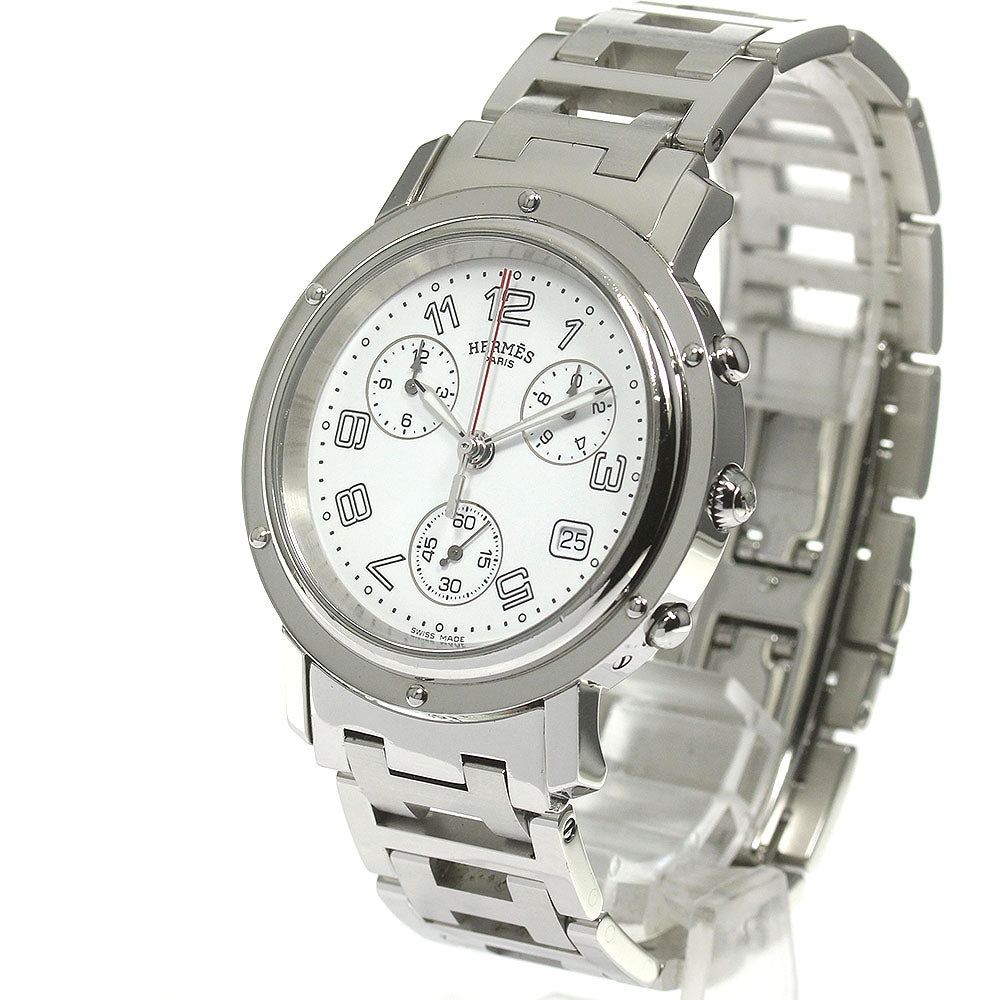 HERMES Clipper chrono CL1.910 Date White Dial Quartz Men's Watch_837041