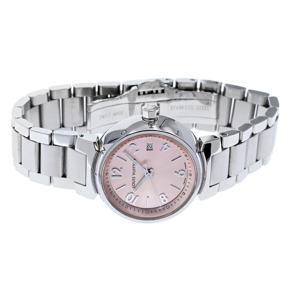 LOUIS VUITTON Tambour Q121X Date pink Dial Quartz Ladies Watch_837047