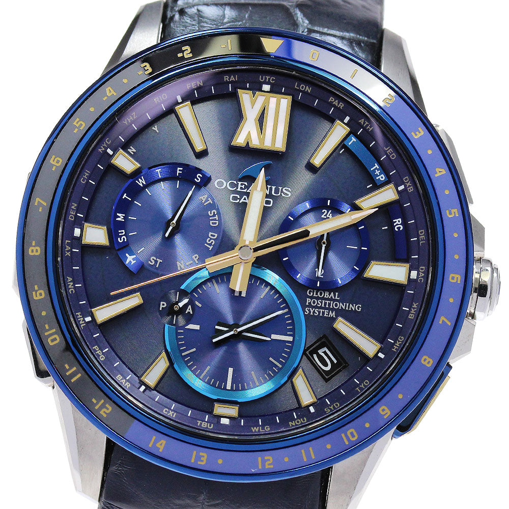 CASIO Oceanus OCW-G1200C-1AJF GPS Navy Dial Solar Powered Radio Men's Watch_837083