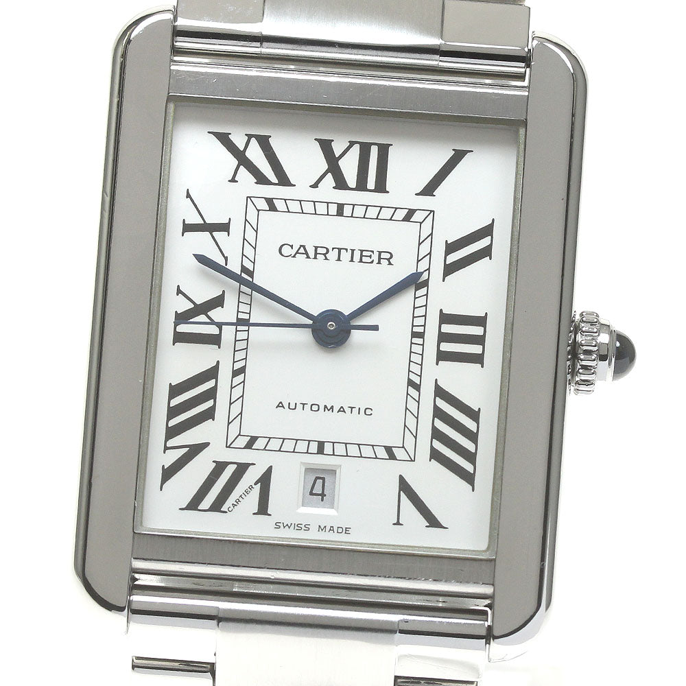 CARTIER Tank solo XL W5200028 Date Silver Dial Automatic Men's Watch_837119