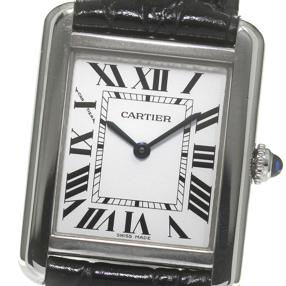 CARTIER Tank solo SM W5200005 Silver Dial Quartz Ladies Watch_837139