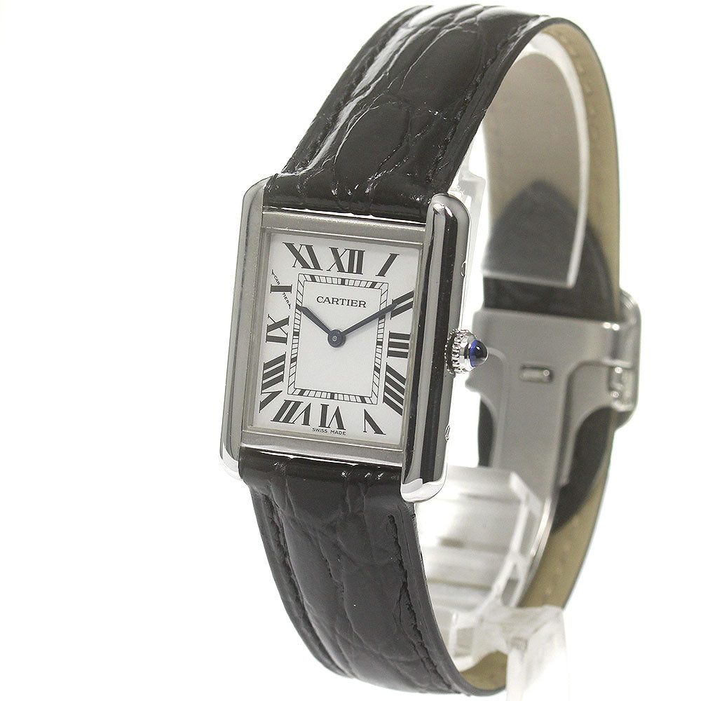 CARTIER Tank solo SM W5200005 Silver Dial Quartz Ladies Watch_837139