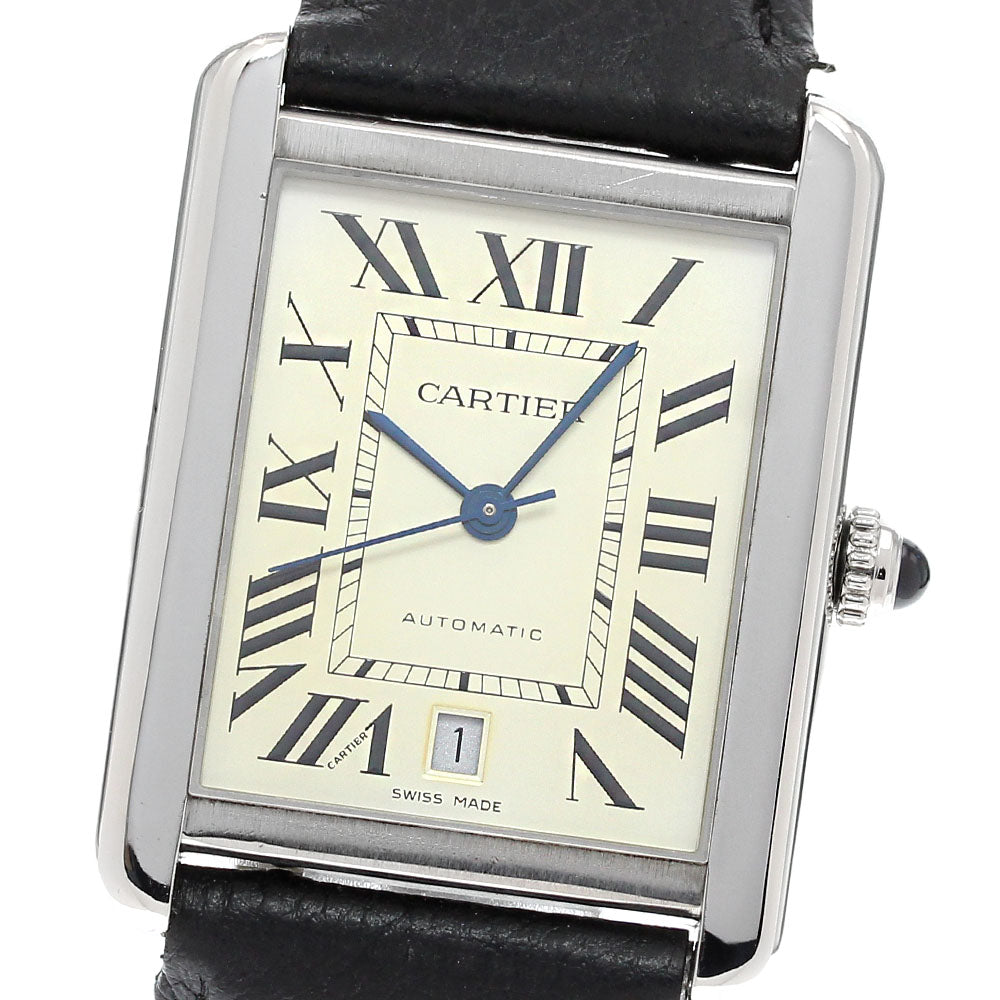 CARTIER Tank solo XL W5200027 Date Silver Dial Automatic Men's Watch_837141