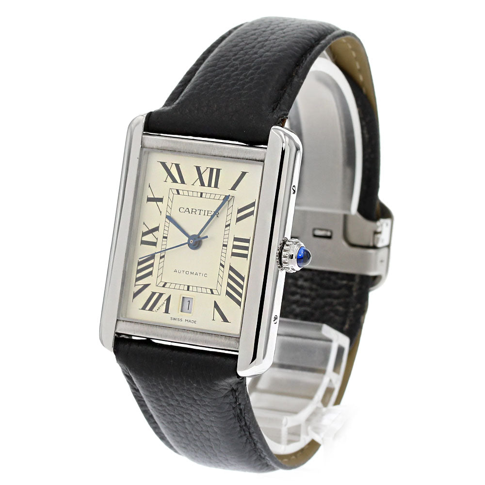 CARTIER Tank solo XL W5200027 Date Silver Dial Automatic Men's Watch_837141