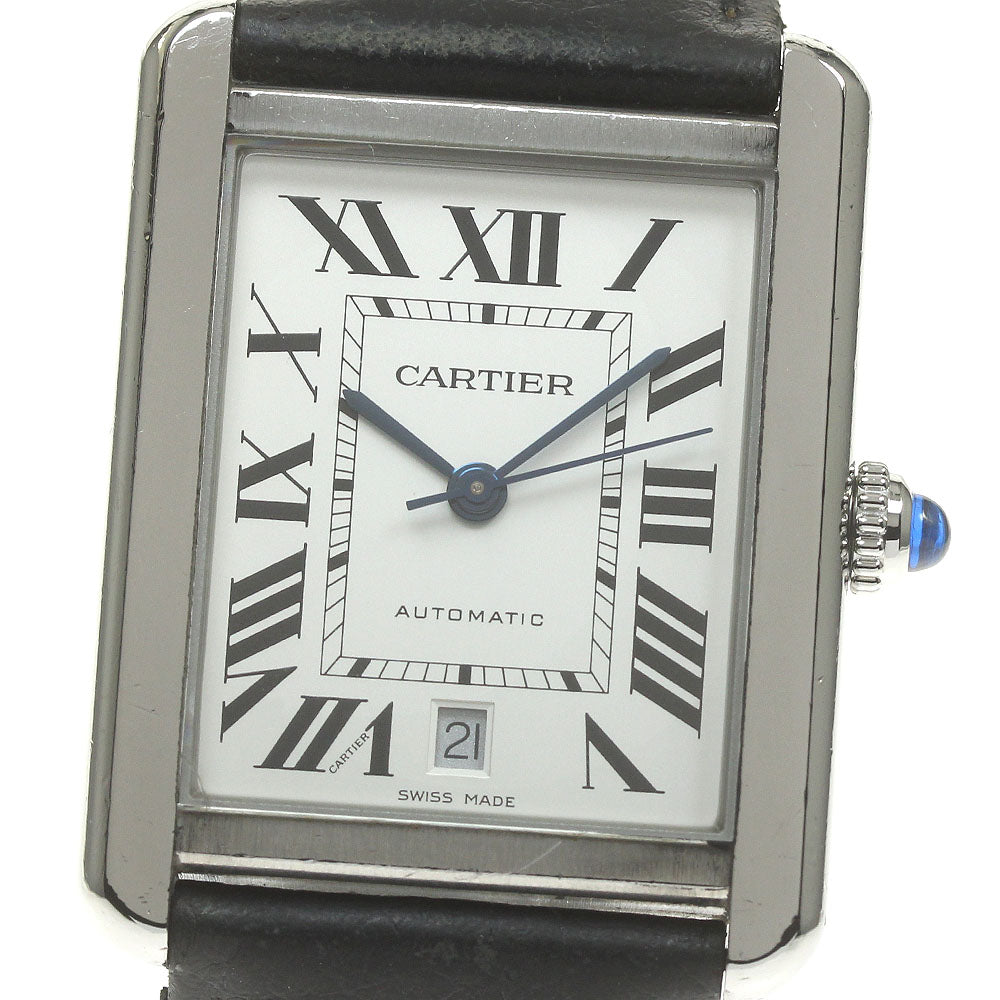 CARTIER Tank solo XL WSTA0029 Date Silver Dial Automatic Men's Watch_837142