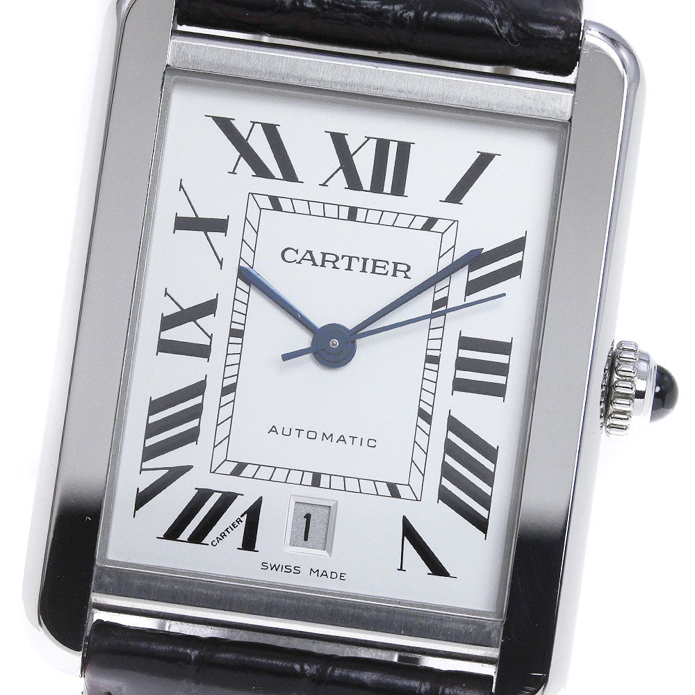 CARTIER Tank solo XL W5200027 Date Silver Dial Automatic Men's Watch_837143
