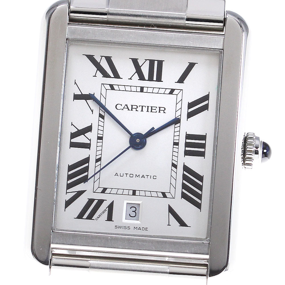 CARTIER Tank solo XL W5200028 Date Silver Dial Automatic Men's Watch_837180