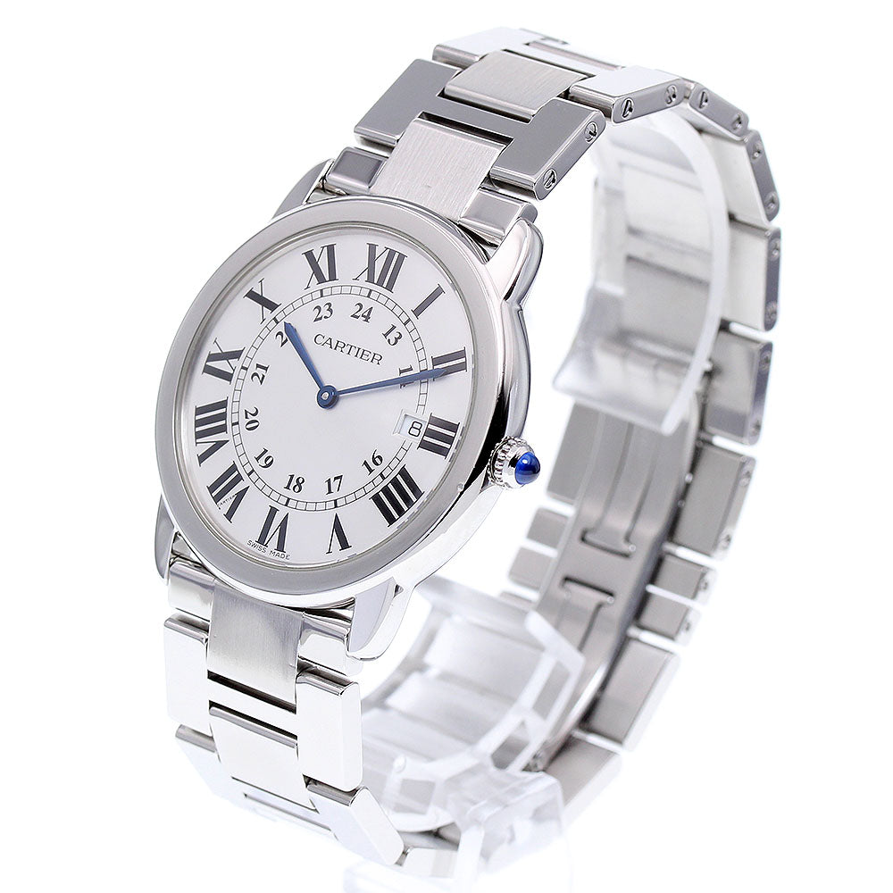CARTIER Ronde Solo LM W6701005 Date Silver Dial Quartz Men's Watch_837186