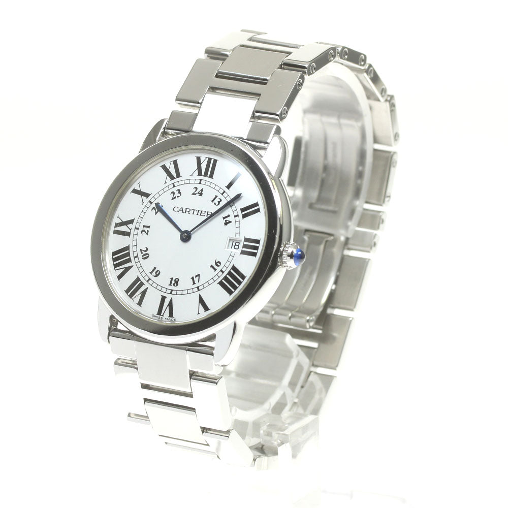 CARTIER Ronde Solo LM W6701005 Date Silver Dial Quartz Men's Watch_837189