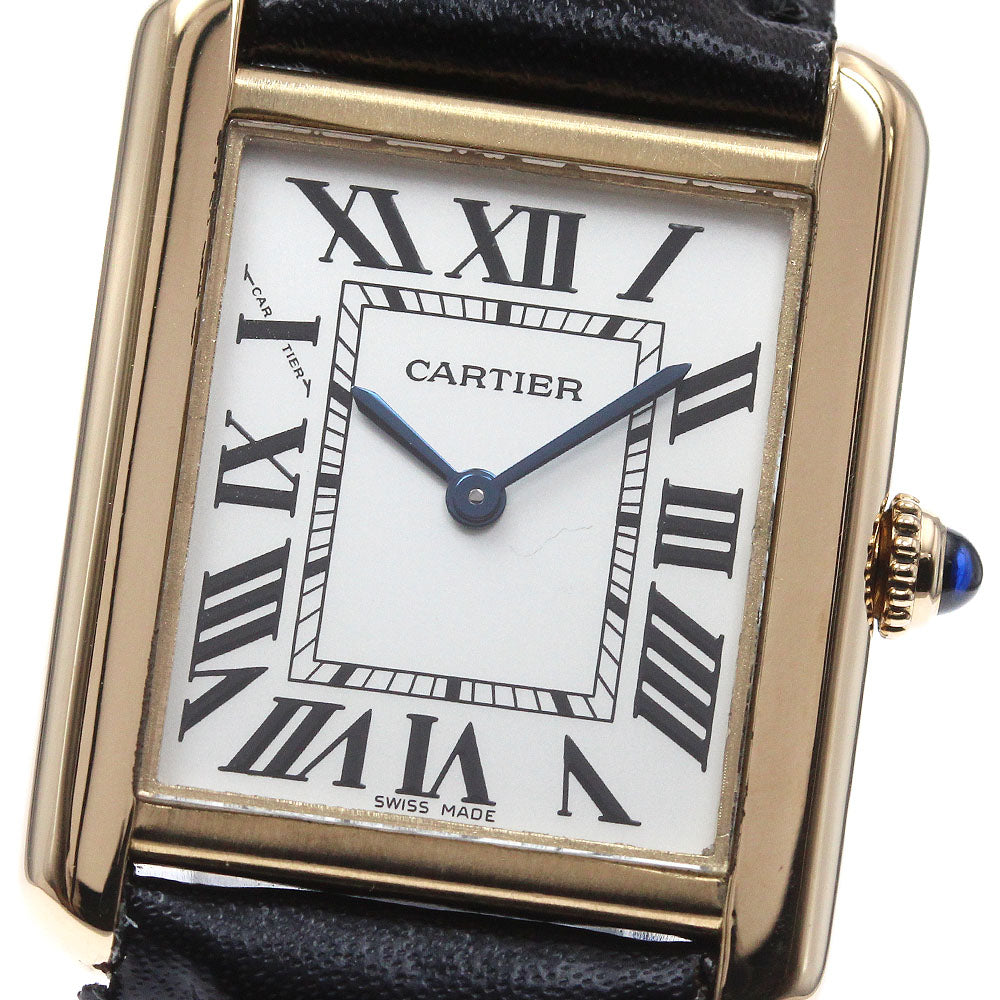 CARTIER Tank solo SM W5200002 K18YG2 tone Silver Dial Quartz Ladies Watch_837207