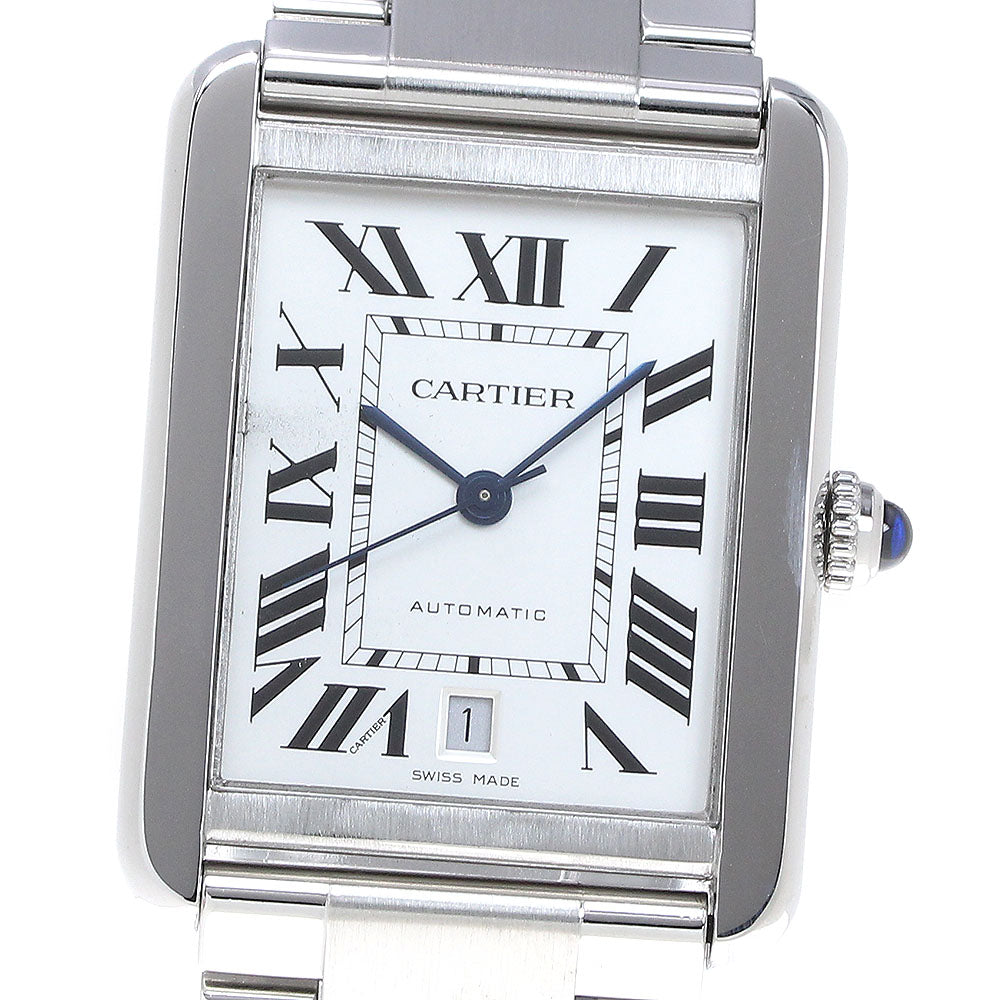 CARTIER Tank solo XL W5200028 Date Silver Dial Automatic Men's Watch_837238
