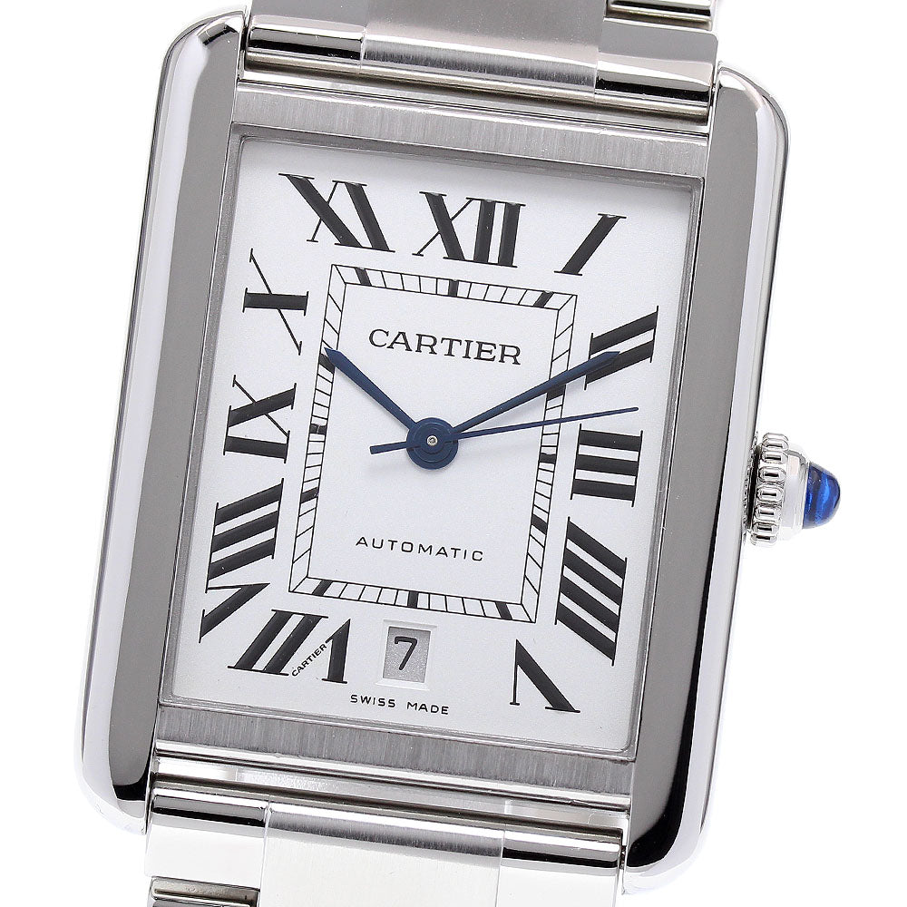 CARTIER Tank solo XL W5200028 Date Silver Dial Automatic Men's Watch_837239