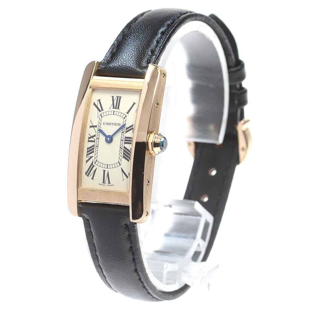 CARTIER Tank AmericanSM W2607456 18K Pink Gold beige Dial Quartz Ladies_837245