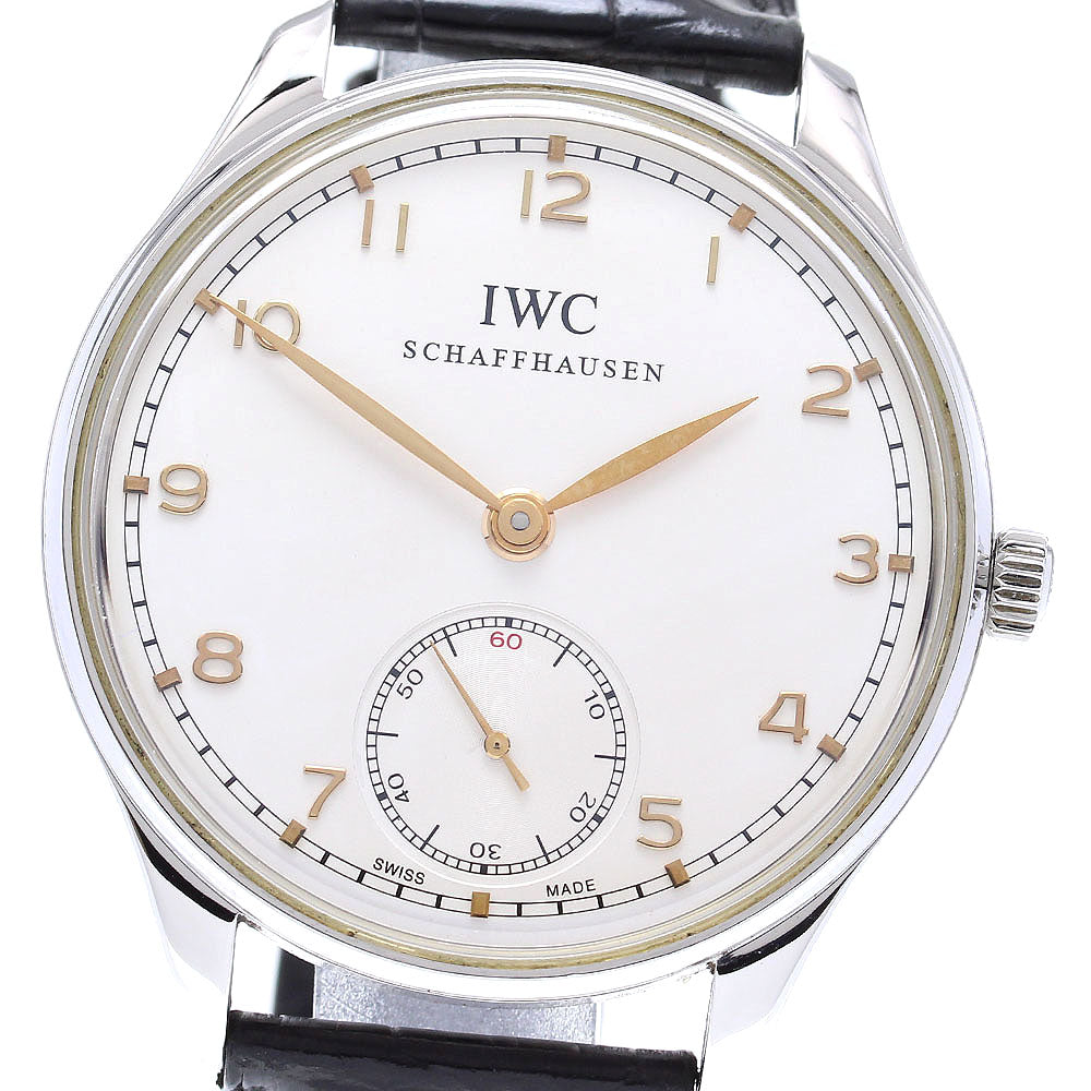 IWC SCHAFFHAUSEN Portugieser Handwind IW545408 Small seconds Silver Dial Hand Winding Men's Watch_837257