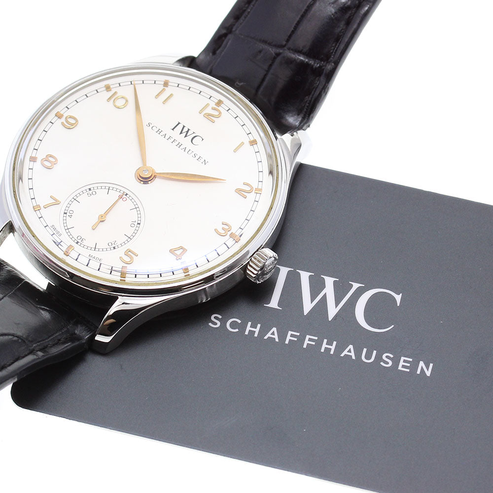 IWC SCHAFFHAUSEN Portugieser Handwind IW545408 Small seconds Silver Dial Hand Winding Men's Watch_837257