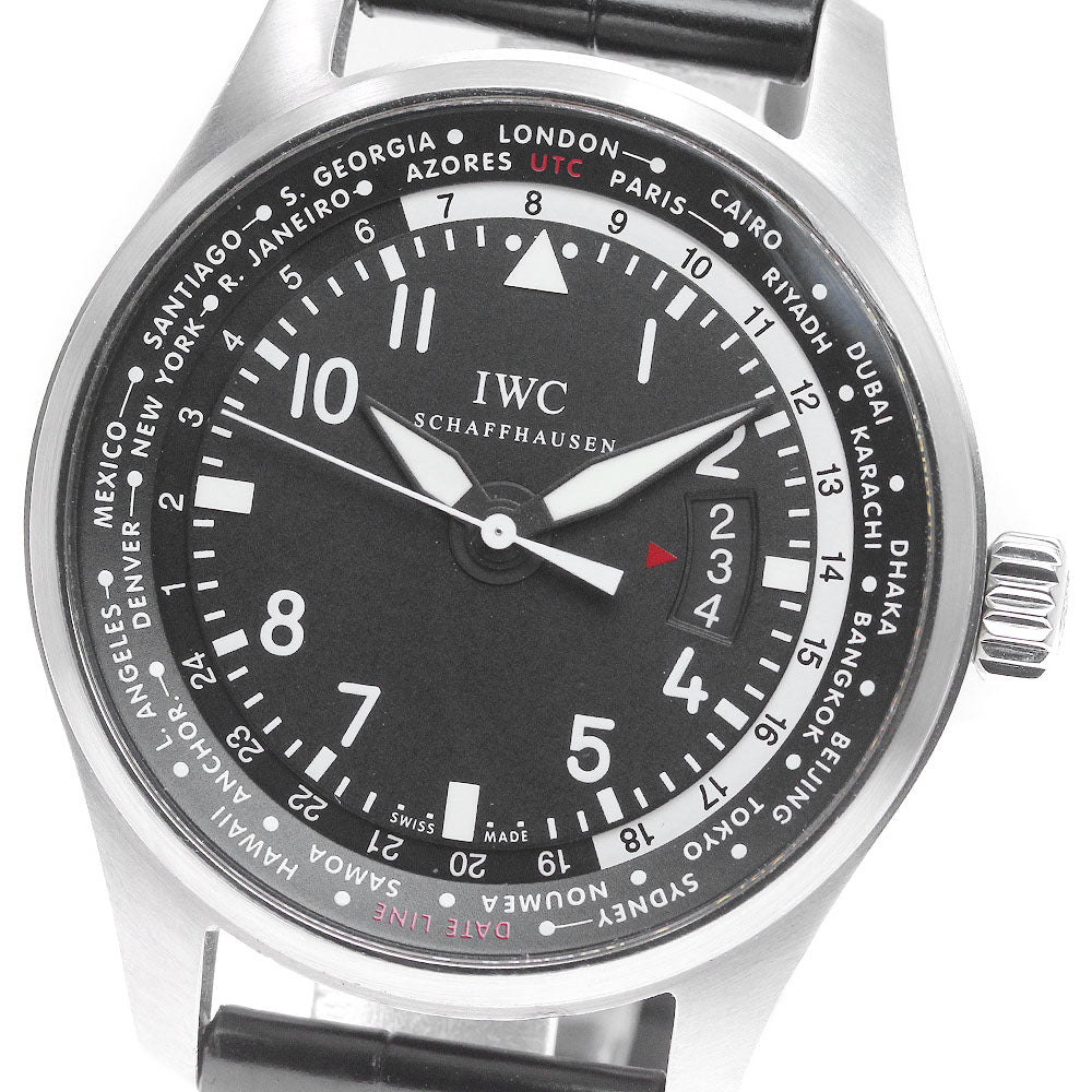 IWC SCHAFFHAUSEN Pilot watch world timer IW326201 Date black Dial Automatic Men's Watch_837262