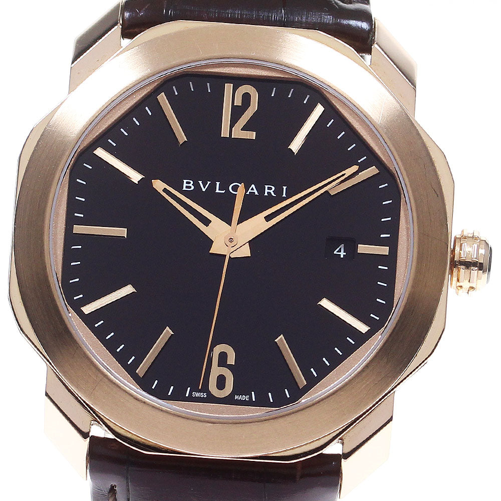 BVLGARI Octoma 102702 Date K18PG black Dial Automatic Men's Watch_837283