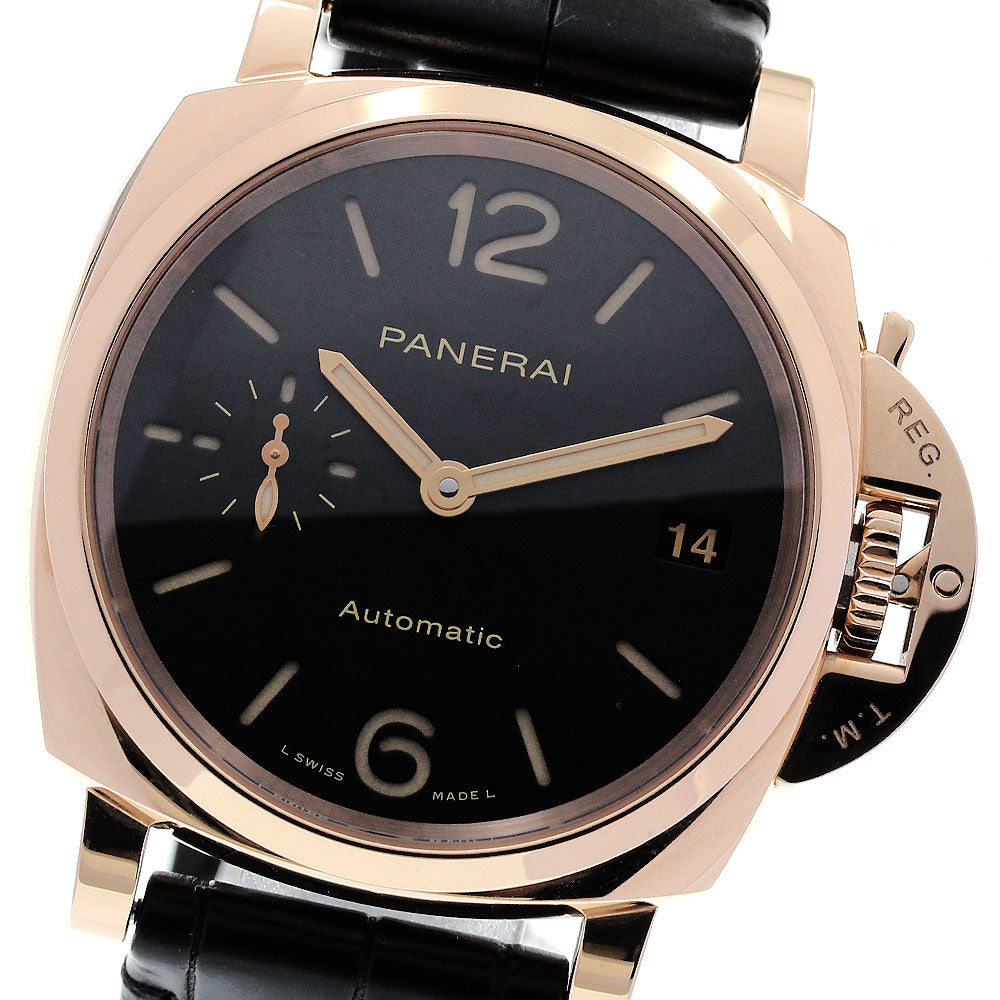 PANERAI Luminor Due PAM01029 K18PG Date Black Dial Automatic Boy's Watch_837287