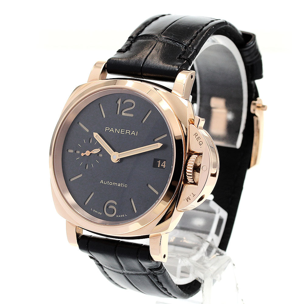 PANERAI Luminor Due PAM01029 K18PG Date Black Dial Automatic Boy's Watch_837287