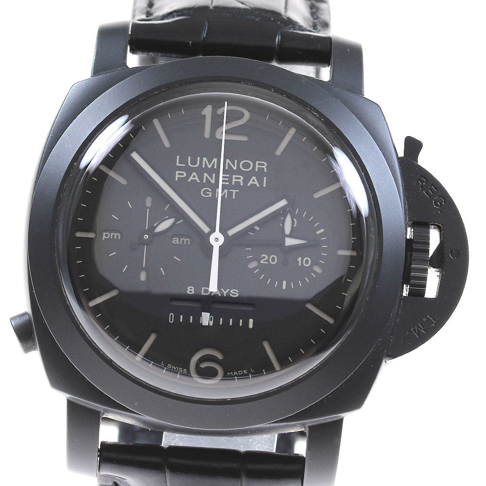 PANERAI Luminor Chrono Monopulsante GMT PAM00317 black Hand Winding Men's_837323
