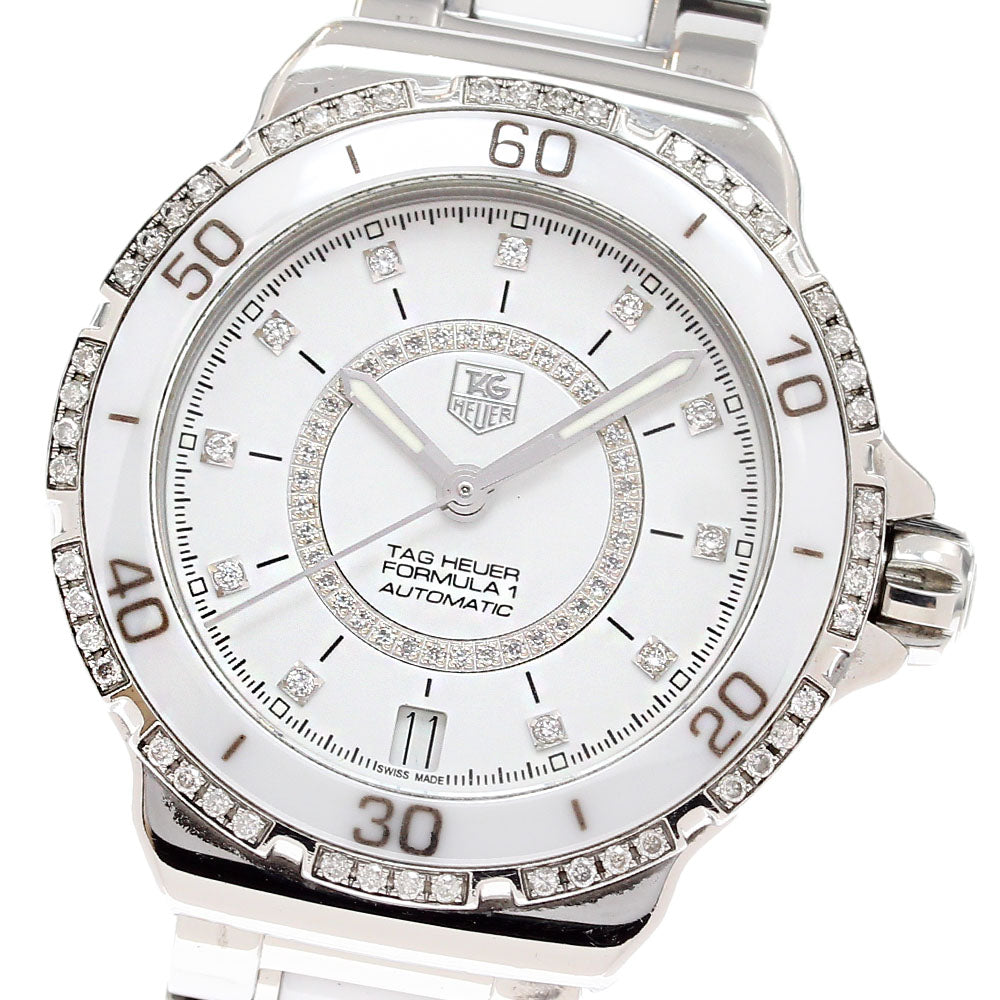 TAG HEUER Formula 1 WAU2213 Diamond Bezel white Dial Automatic Ladies_837335